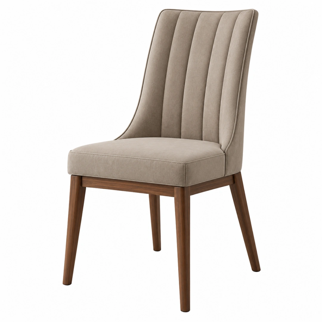 Chaise de salle à manger 50 x 60 x 95 cm tissu beige pieds en bois style contemporain
