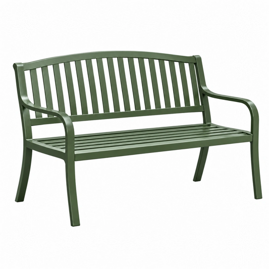 Banc de jardin 120 x 60 x 88 cm en métal vert style classique